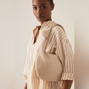 Anthropologie Melie Bianco Brigitte Large Faux Leather Shoulder bag, Ivory